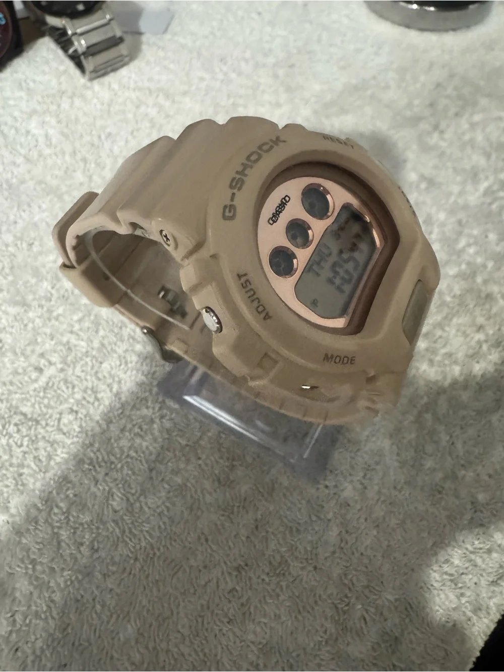 G-Shock Beige and Rose Gold Digital Sports Watch